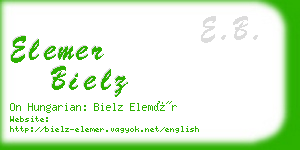 elemer bielz business card